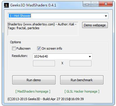 MadShaders(显卡性能测试工具) V0.4.1 绿色版